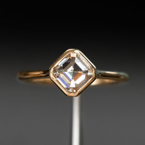 1.33ct Asscher cut Diamond in 14k Yellow Gold Contemporary Bezel Setting