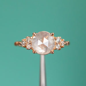 2.44ct White Rosecut Diamond Cluster ring in 18k Rose Gold