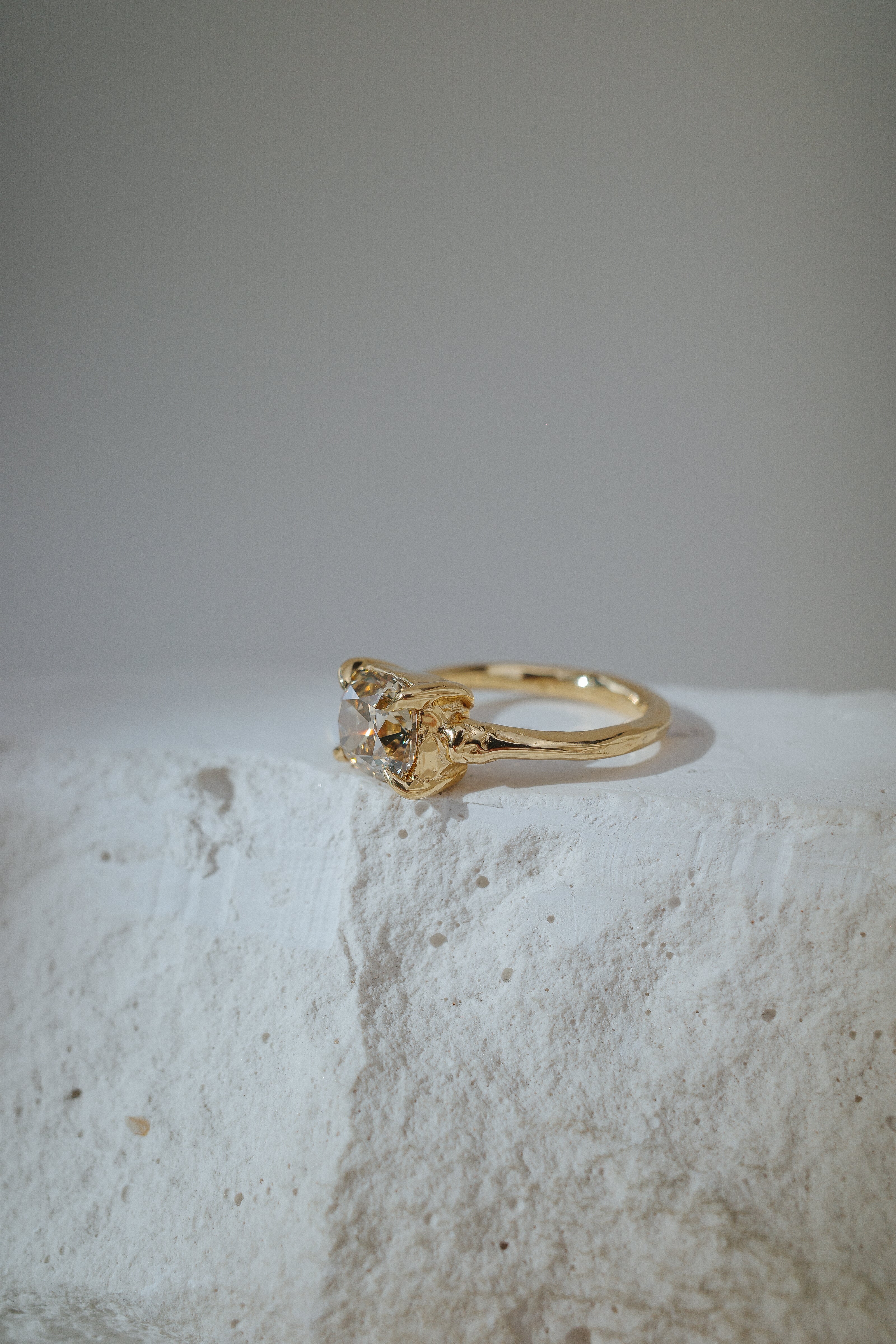 2.22ct Modern Antique Old Mine Cut <br><b> We Are Arrow Ltd </b>| 3/ Modern Antique Champagne Ring