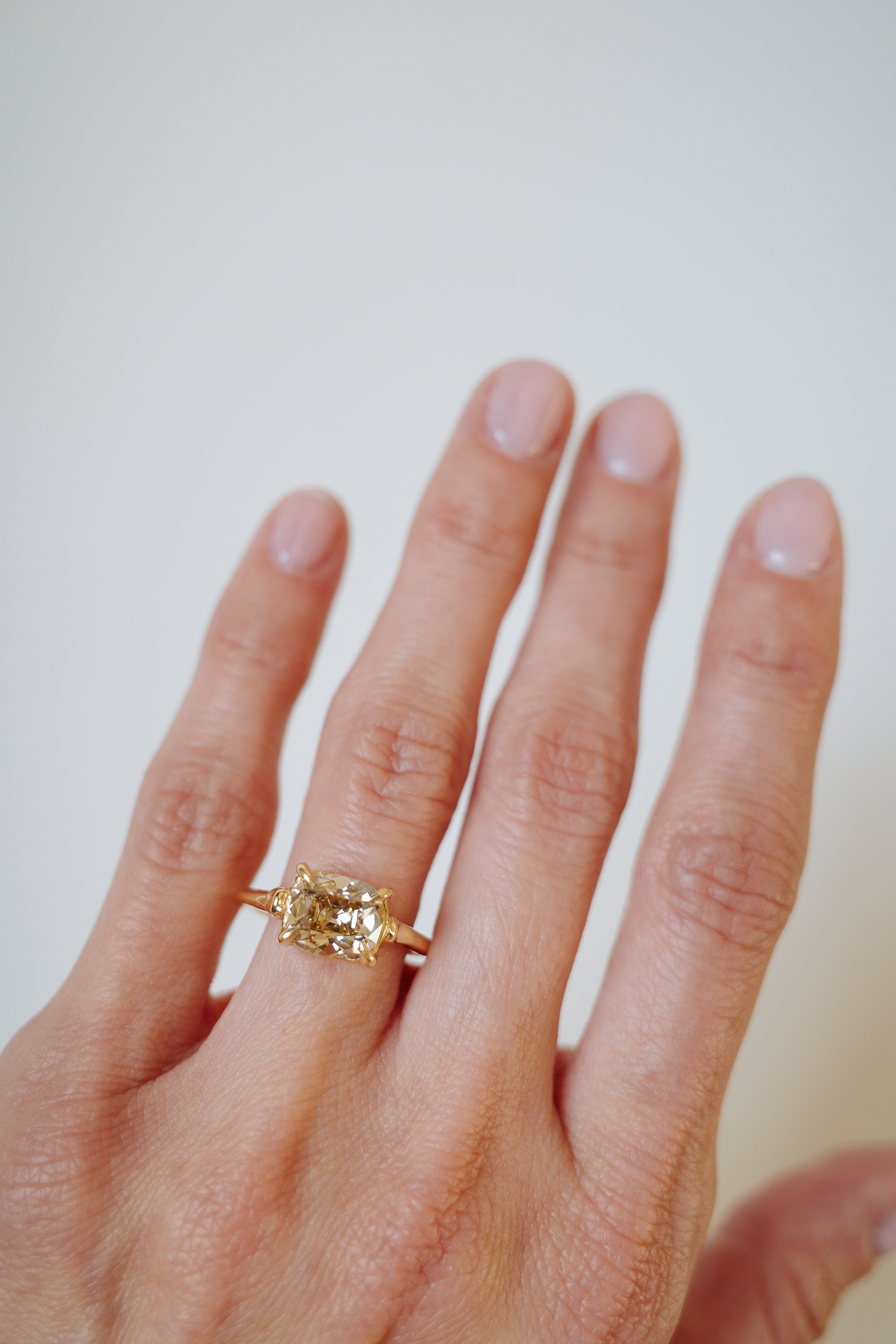 2.22ct Modern Antique Old Mine Cut <br><b> We Are Arrow Ltd </b>| 3/ Modern Antique Champagne Ring