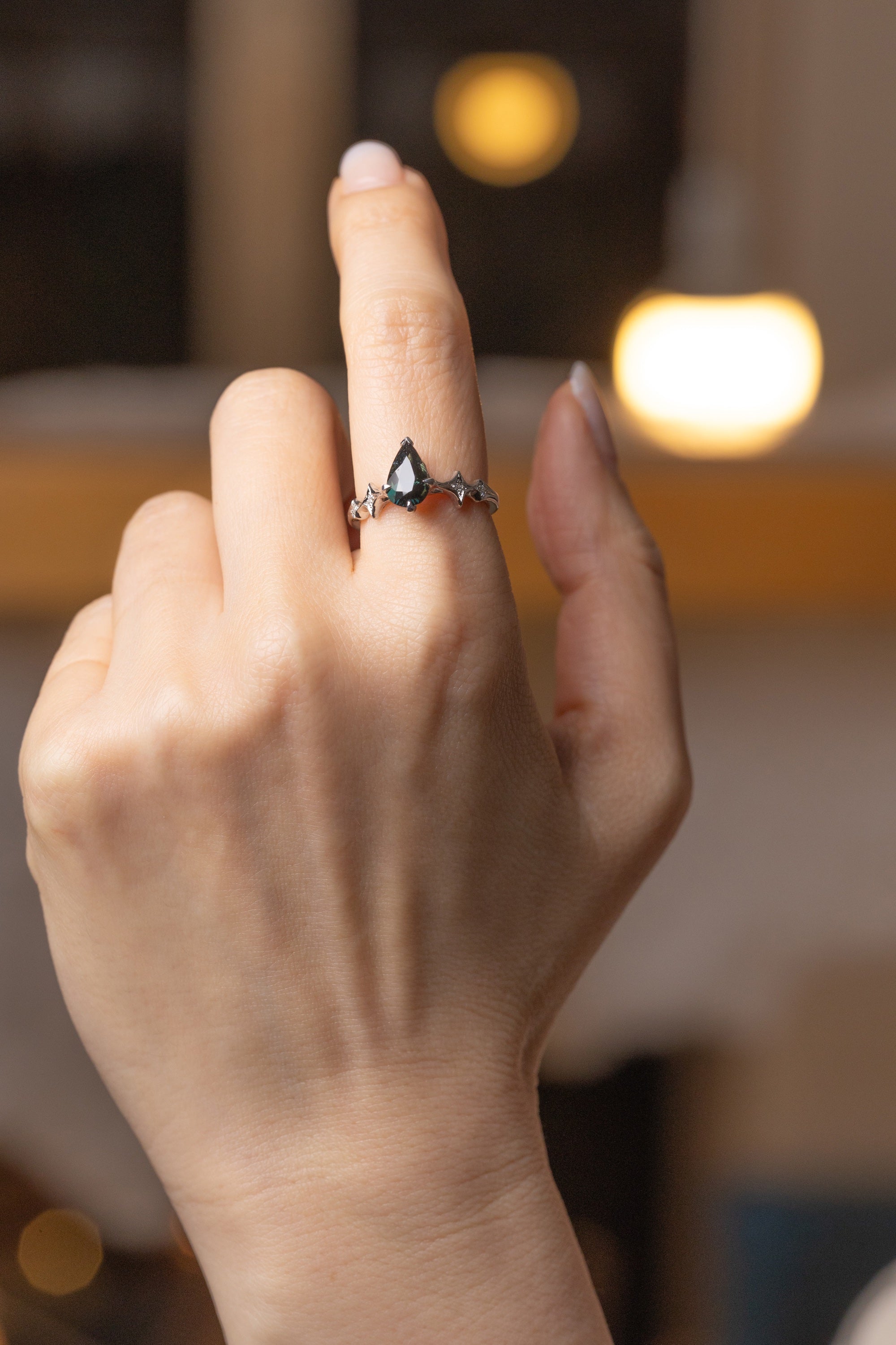 1.48ct Pear Brilliant Sapphire <br><b> Ileava Jewelry </b>| Sylvie Sapphire Ring