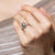 3.50cttw Pear and Round Rosecuts <br><b> Ileava Jewelry </b>| Salt and Pepper Pear Ring