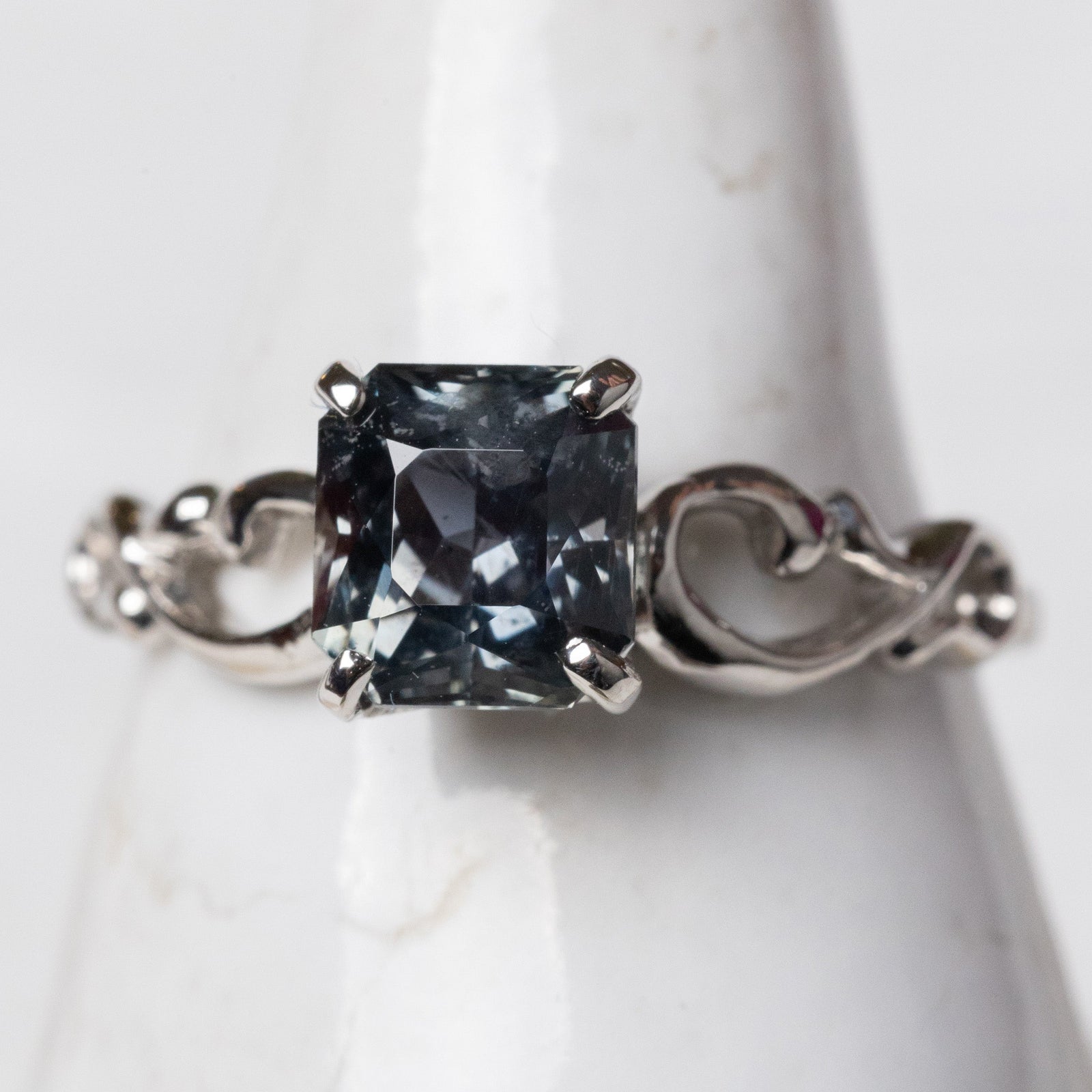 1.75ct Cut Corner Rectangle Brilliant Sapphire <br><b> Ileava Jewelry </b>| Lace Ring