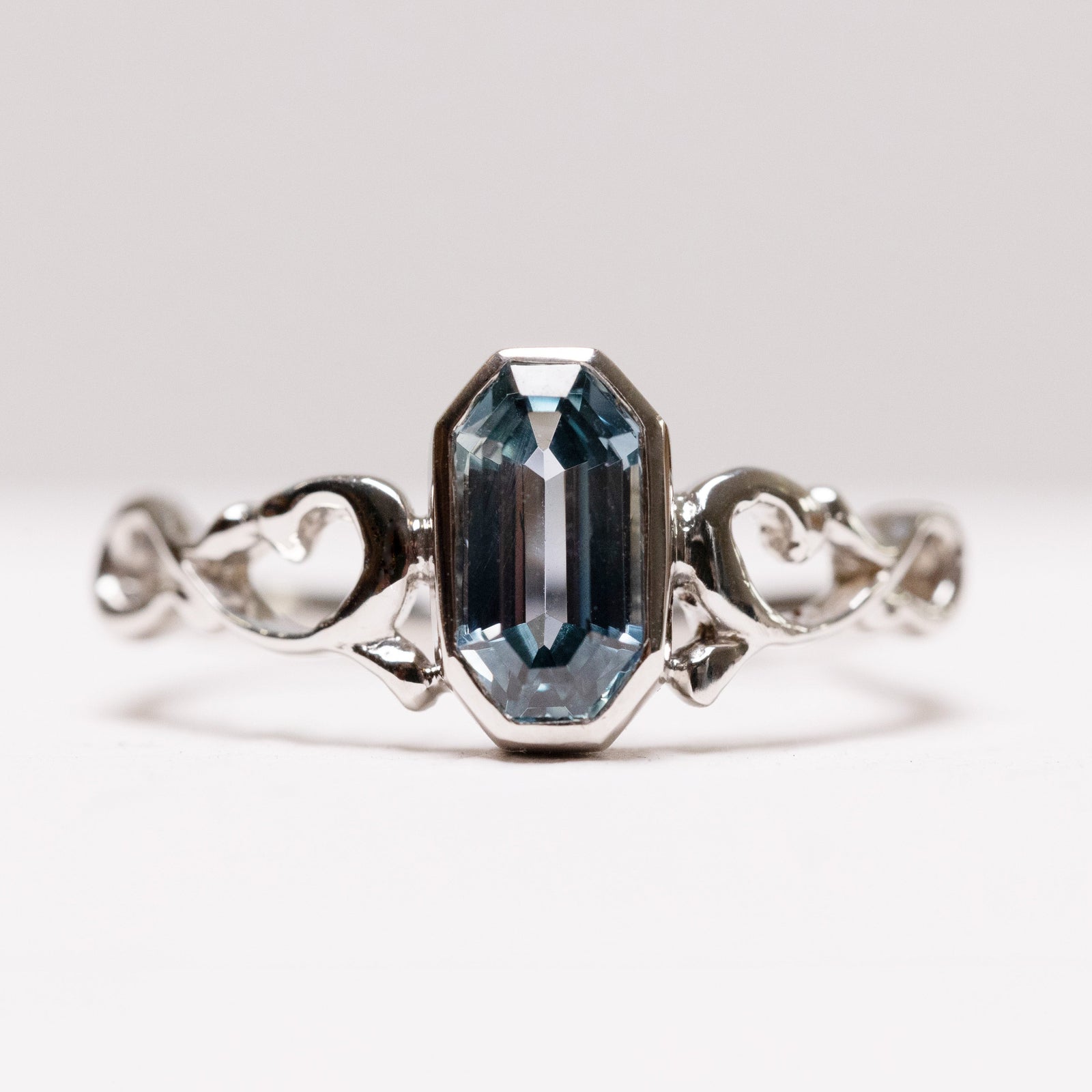 1.46ct Octagon Step Cut Sapphire <br><b> Ileava Jewelry </b>| Lace Ring