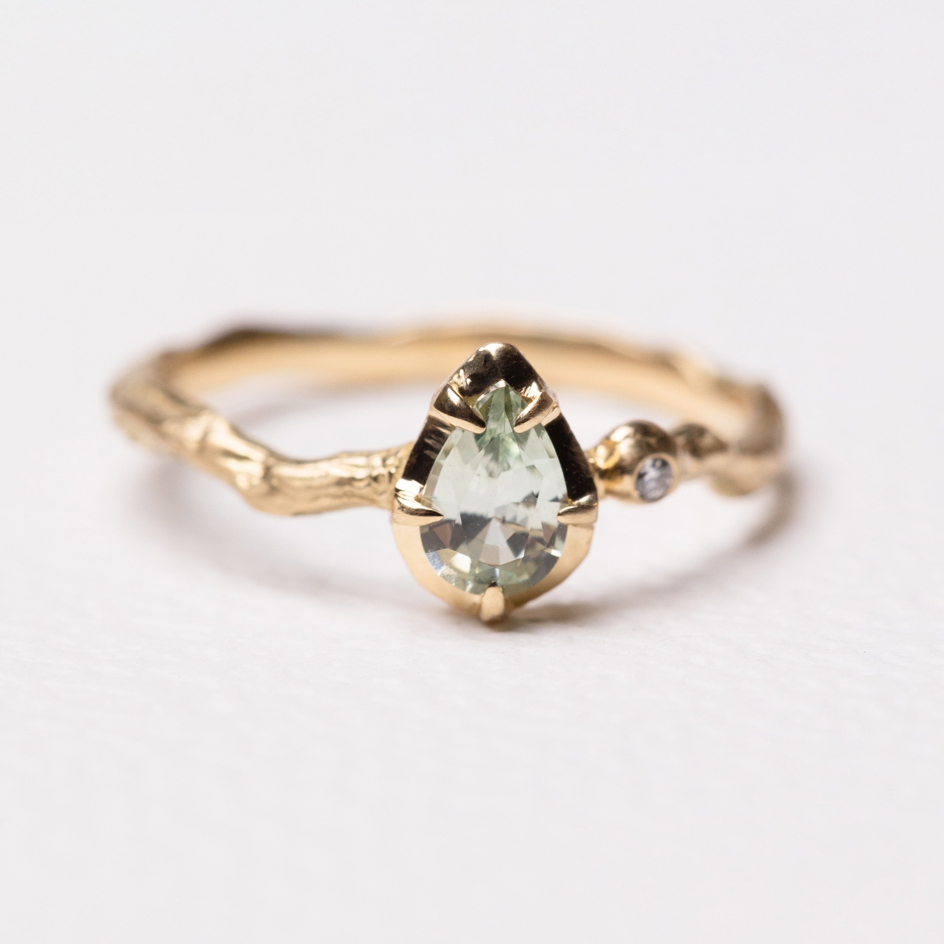 0.45ct Pear Brilliant Sapphire <br><b> Ileava Jewelry</b> | Branch Ring