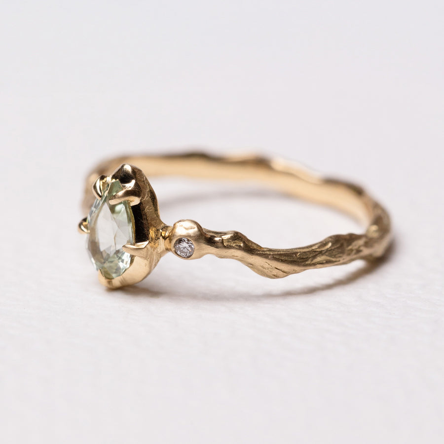 0.45ct Pear Brilliant Sapphire <br><b> Ileava Jewelry</b> | Branch Ring
