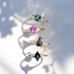 Gemstone Rings in sunlight  
