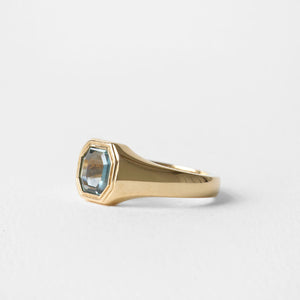 1.18ct Cut Corner Square Portrait Cut Sapphire <br><b> June Rings </b>| Portrait Signet Ring