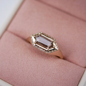 Hexagon Hidden Halo Signet