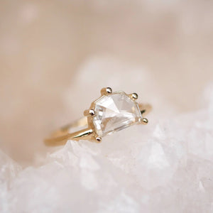 1.01ct Geo Half Moon Rosecut <br><b> Emily Warden Designs </b>| Halfmoon Sol Ring