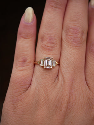 1.23ct Cut Corner Rectangle Step Cut <br><b> Emily Warden Designs </b>| Champagne Grove Ring