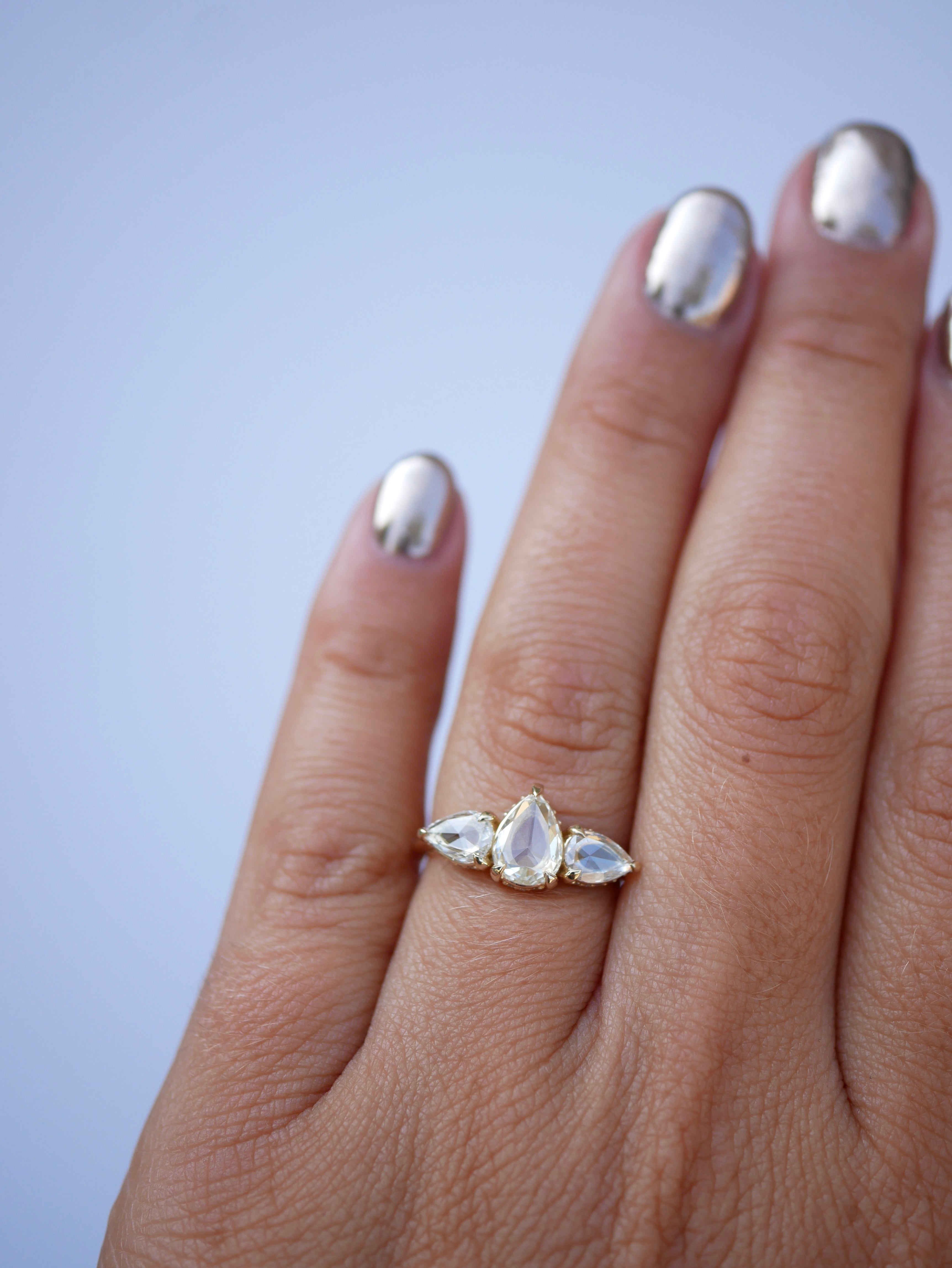 1.44cttw Pear Rosecut <br><b> Emily Warden Designs </b>| Ballet Slipper Ring