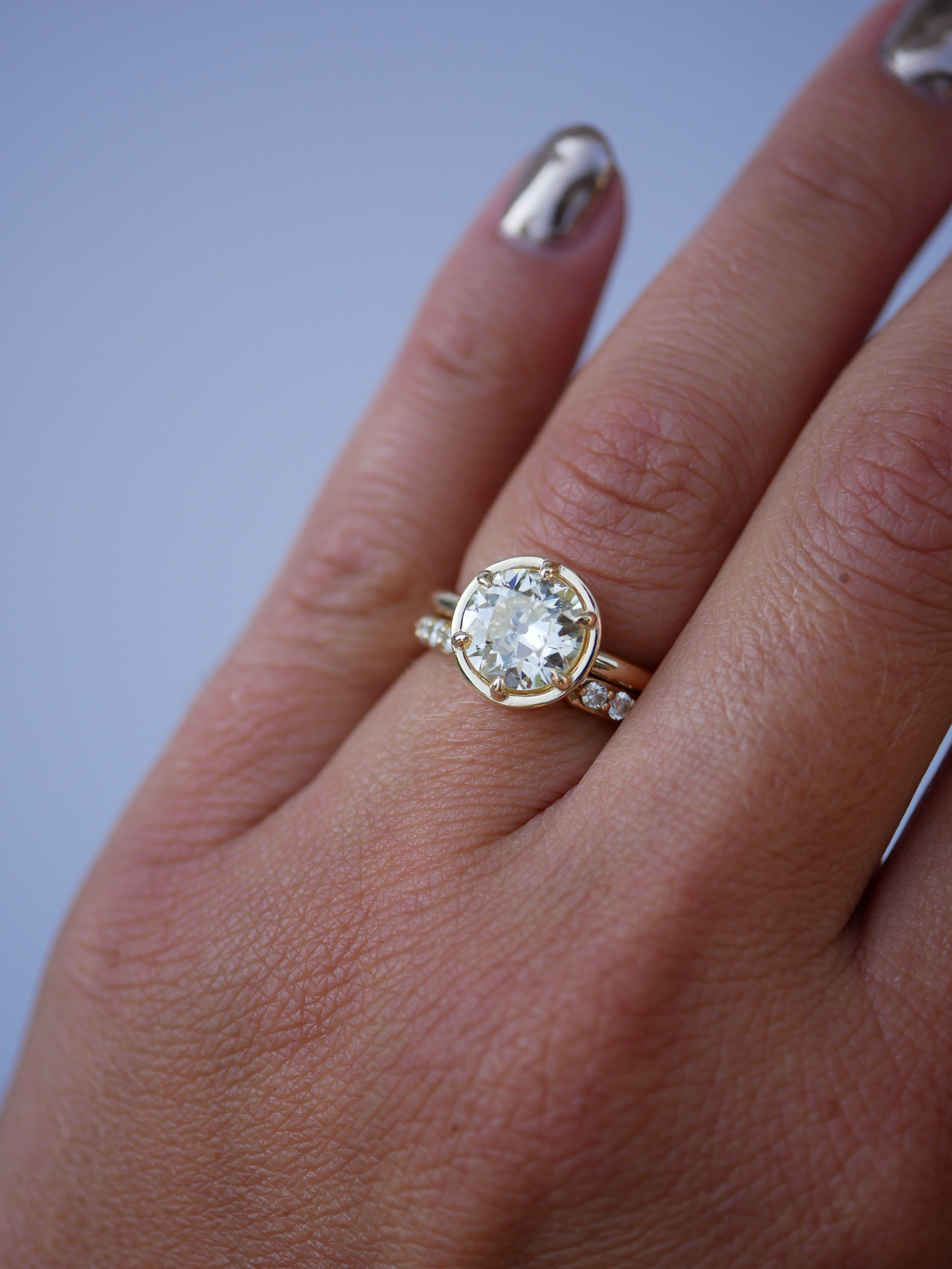 2.06ct Antique Old European Cut <br><b> Emily Warden Designs </b> | Georgian Set Ring