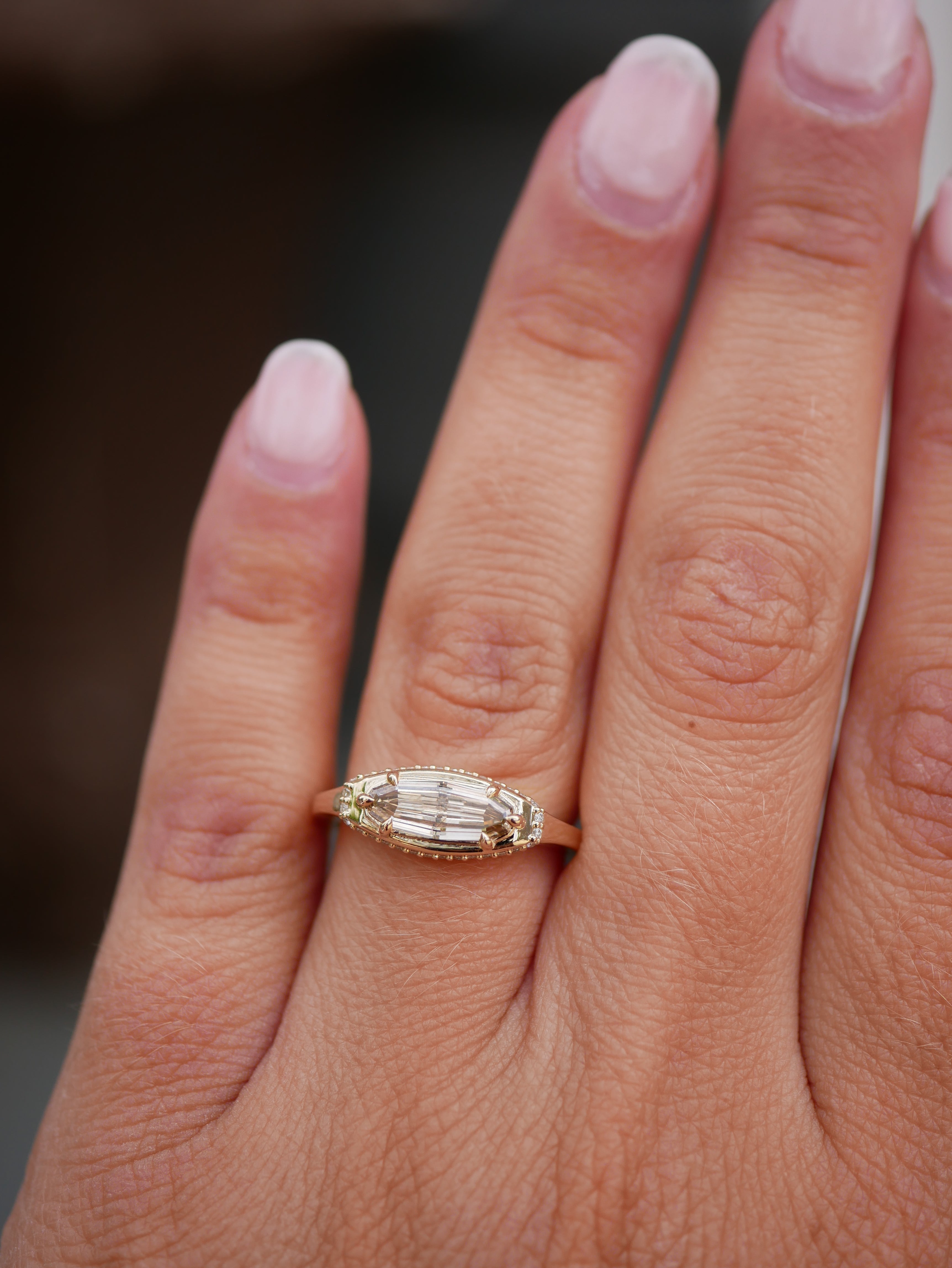 1.03ct Geo Oval Step Cut<br><b> Emily Warden Designs </b>| Geo Oval Diamond Signet