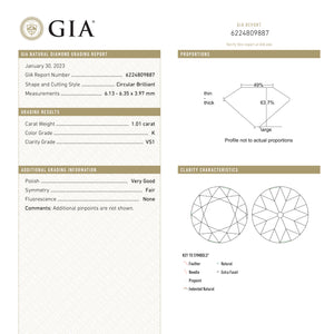 1.01ct 6.35x6.13x3.97mm GIA VS1 H Antique Old European Cut 23640-01