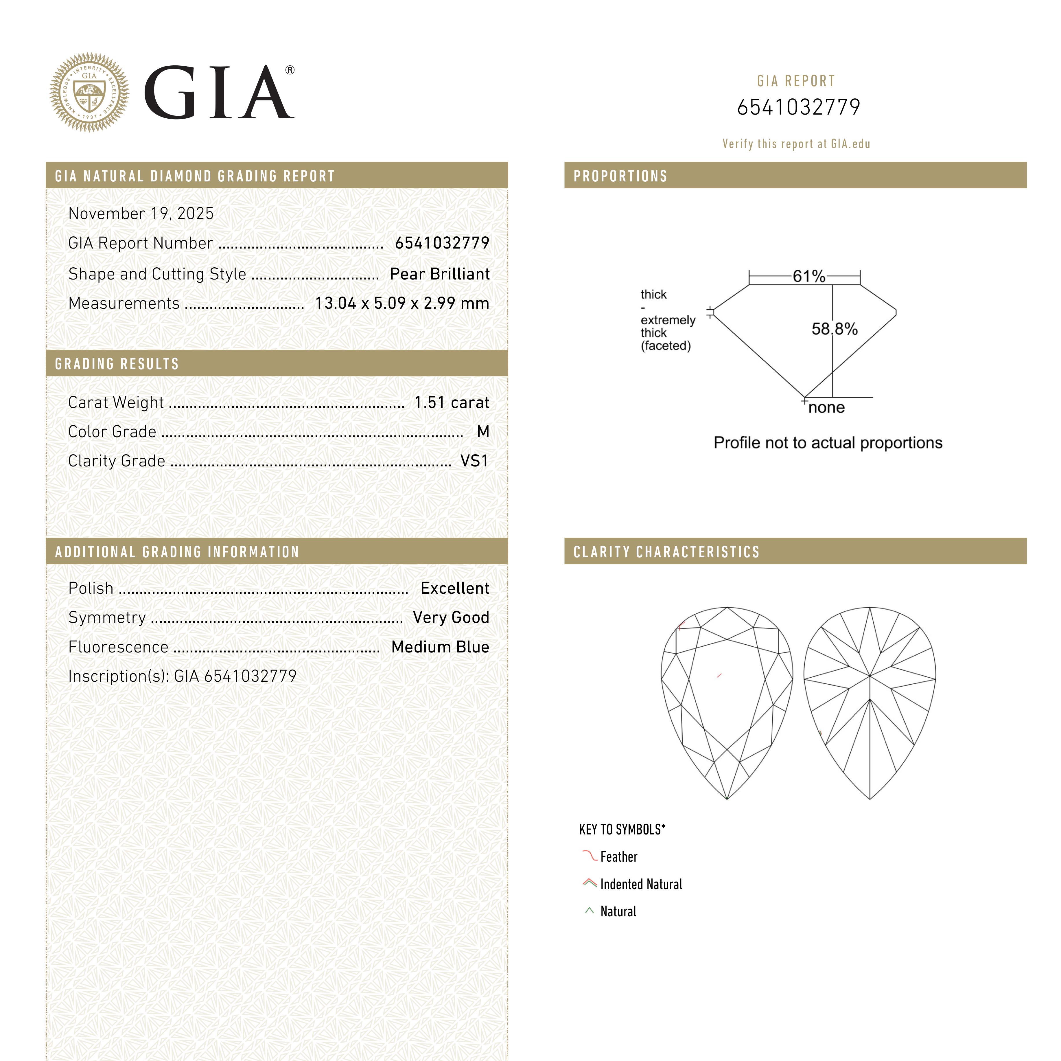 3.02cttw 2pc 13.04x5.09x2.99mm 12.95x5.04x3.21mm GIA M-N Pear Brilliant Matching Pair 27401-01