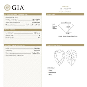 3.02cttw 2pc 13.04x5.09x2.99mm 12.95x5.04x3.21mm GIA M-N Pear Brilliant Matching Pair 27401-01