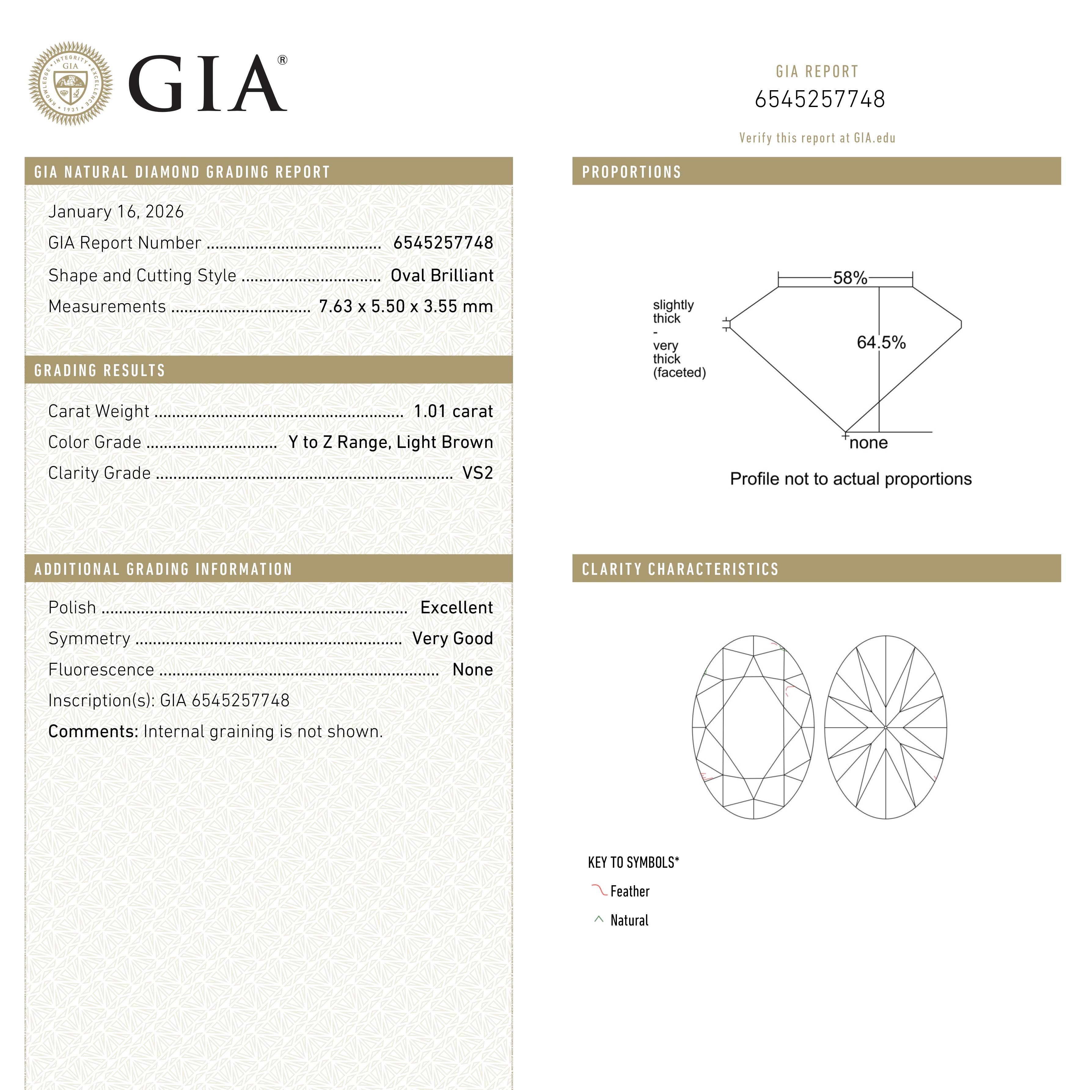1.01ct 7.63x5.50x3.55mm GIA VS2 Y-Z Oval Brilliant 🇿🇦 27532-01