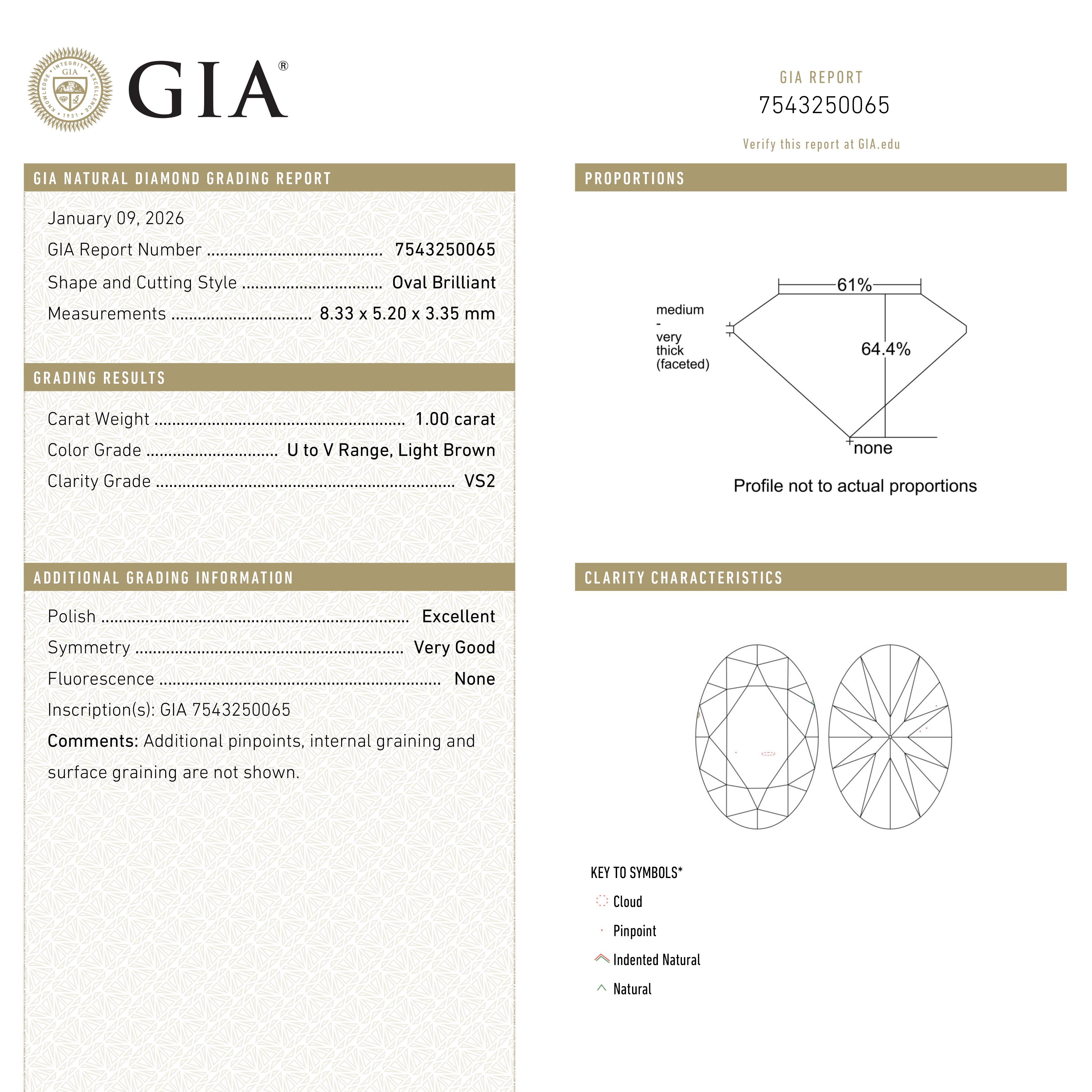 1.00ct 8.33x5.20x3.35mm GIA VS2 U-V Oval Brilliant 🇿🇦 27531-01