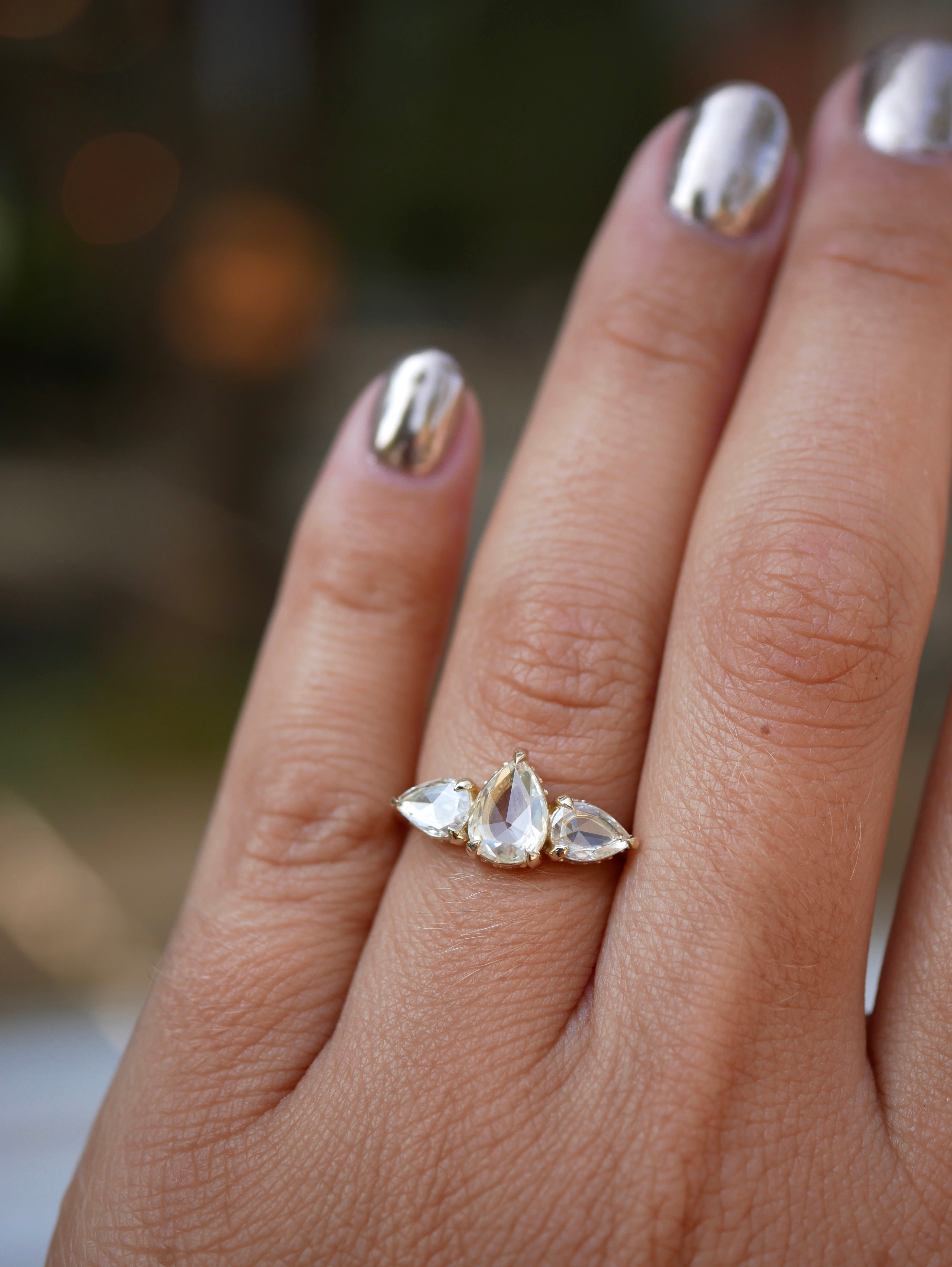 1.44cttw Pear Rosecut <br><b> Emily Warden Designs </b>| Ballet Slipper Ring