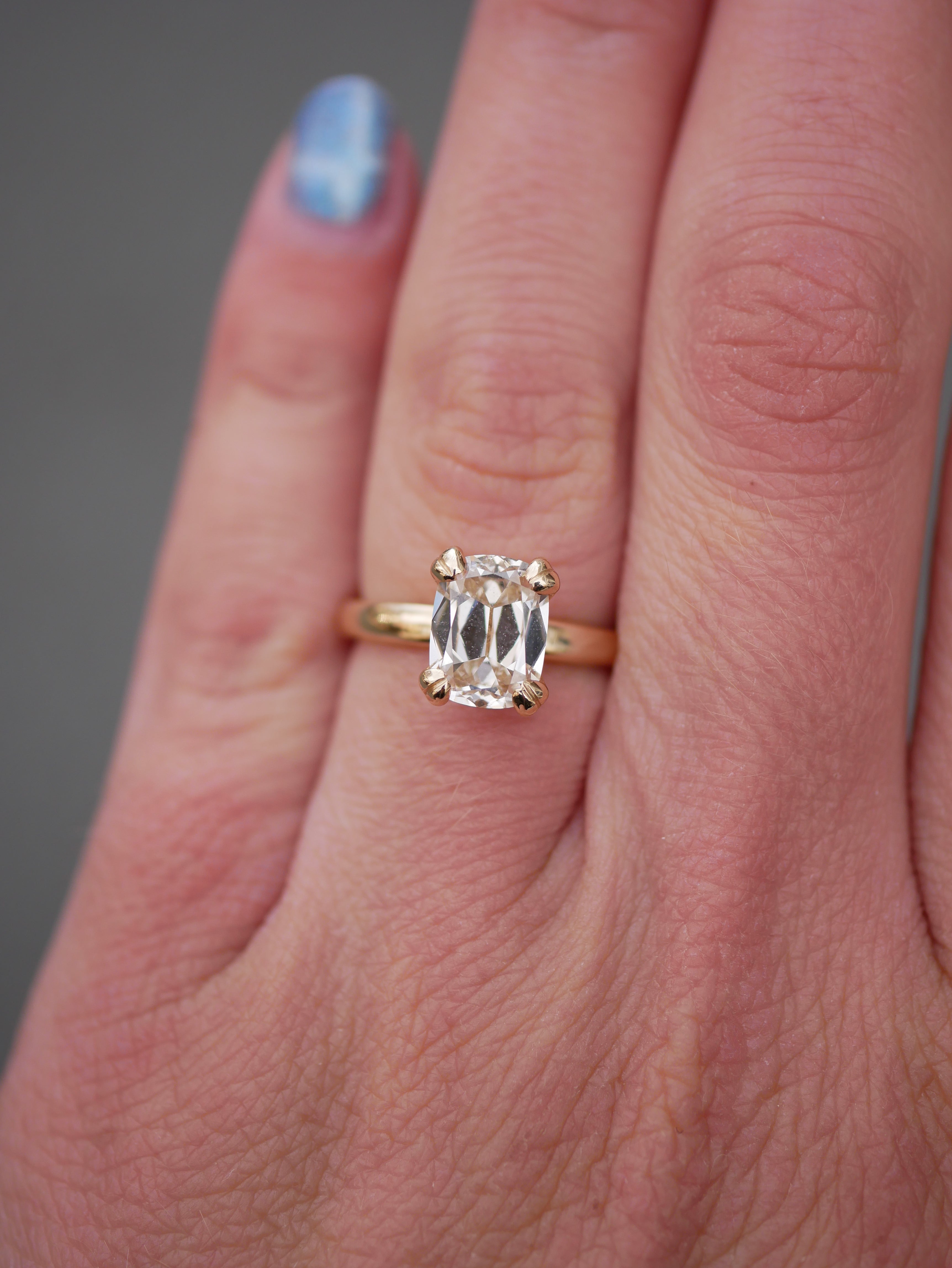 2.03ct Cushion Brilliant<br><b>Emily Warden Designs <b>| Double Prong Cushion Solitiare