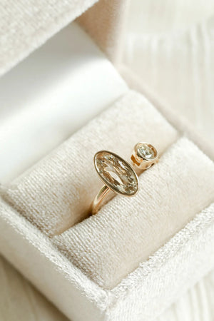 1.00ct Moval Brilliant <br><b>June Rings</b> | Antique Moval & Round Ring