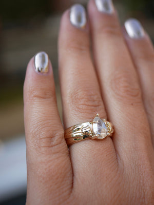 Pear Diamond Tulip Ring