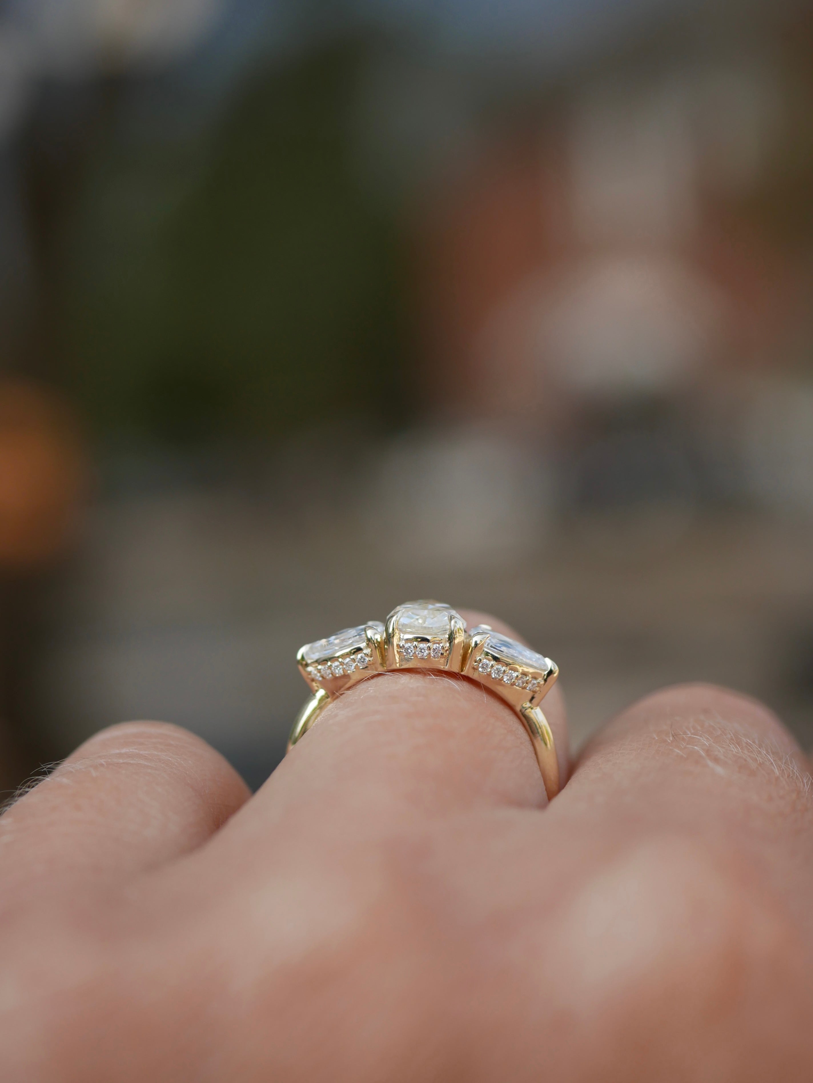 1.44cttw Pear Rosecut <br><b> Emily Warden Designs </b>| Ballet Slipper Ring