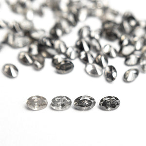 Salt and Pepper Oval Brilliant Melee