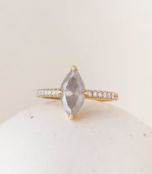 Nova Ring - Grey Marquise Diamond