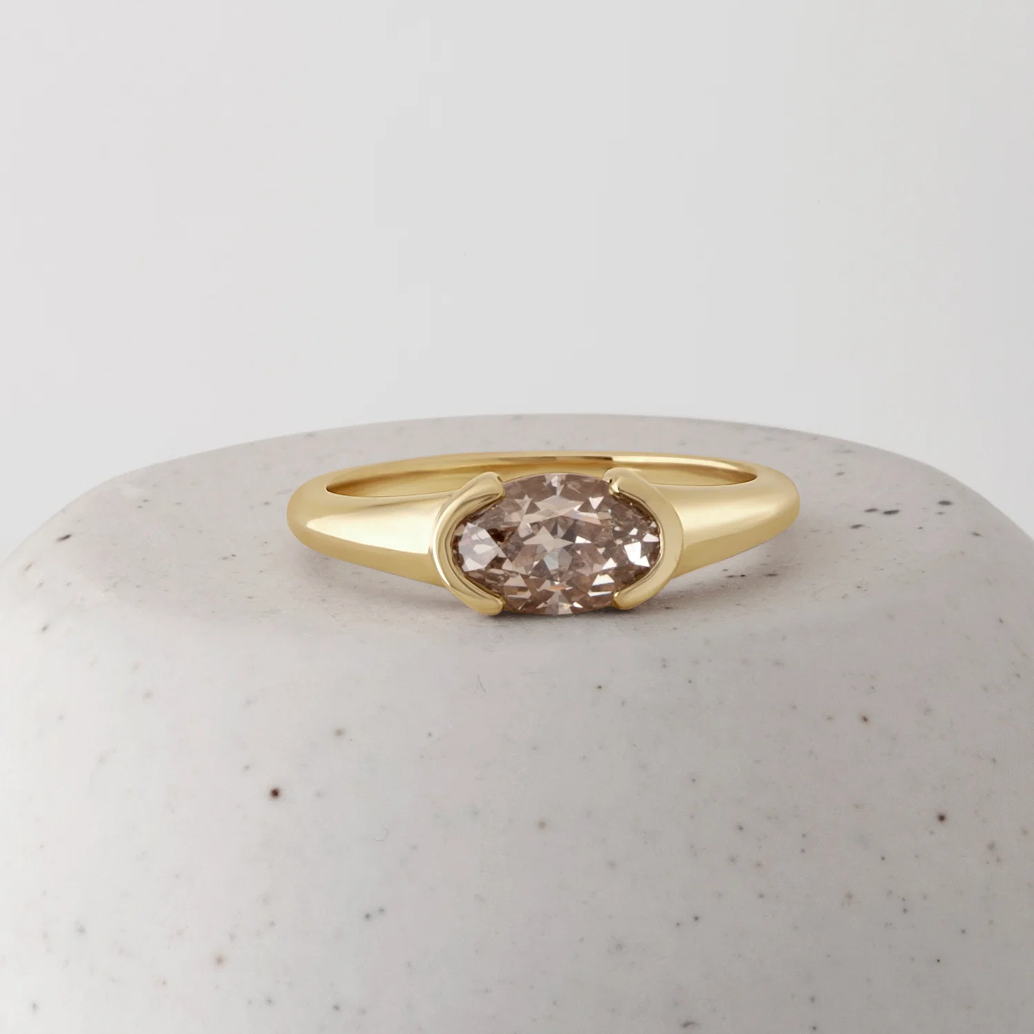 1.16ct Champagne Modern Antique Moval Brilliant 🇨🇦 <br><b>ATTIC</b> | Toni Ring
