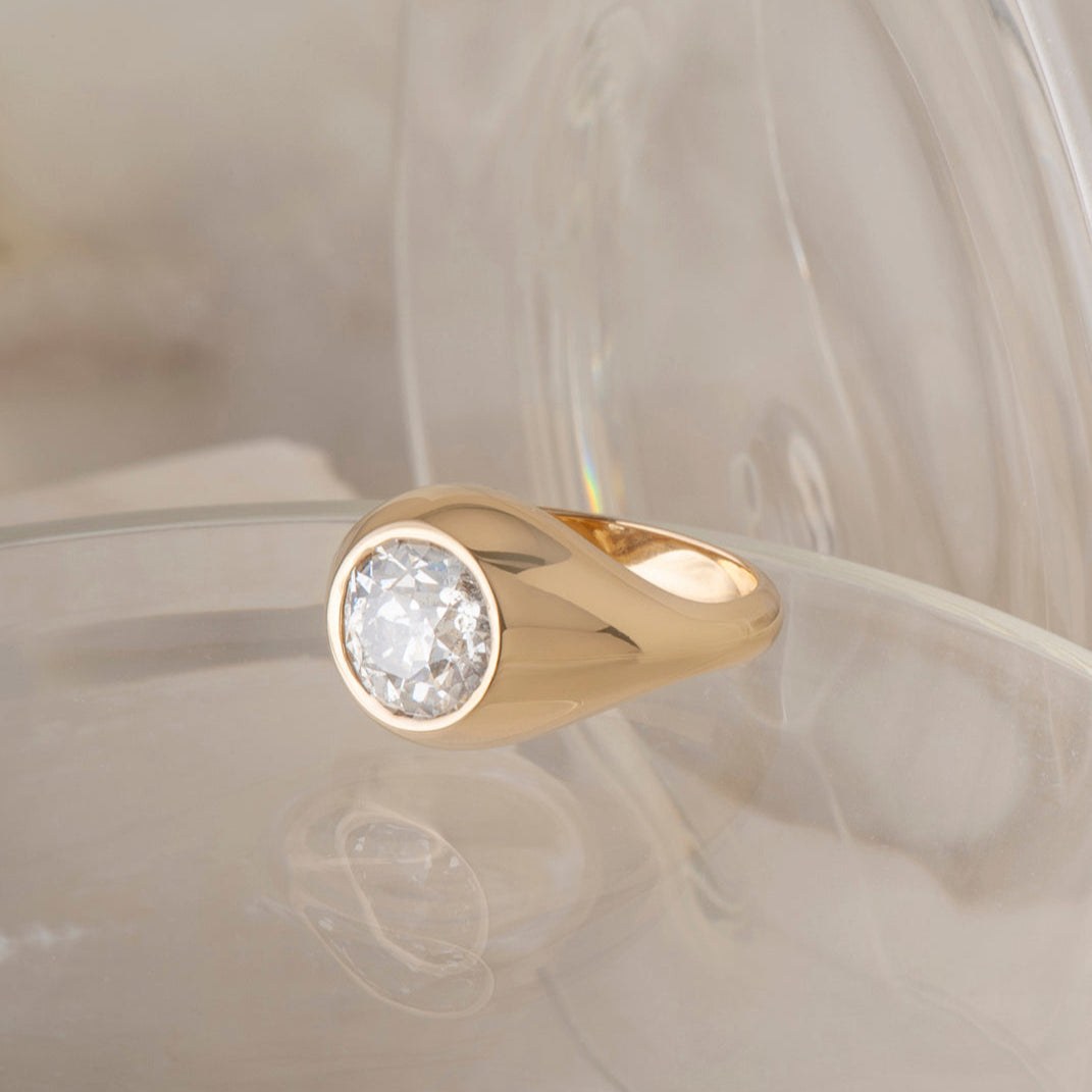 Attic Gold | Jasper Ring <br> 2.78ct Antique Old European Cut