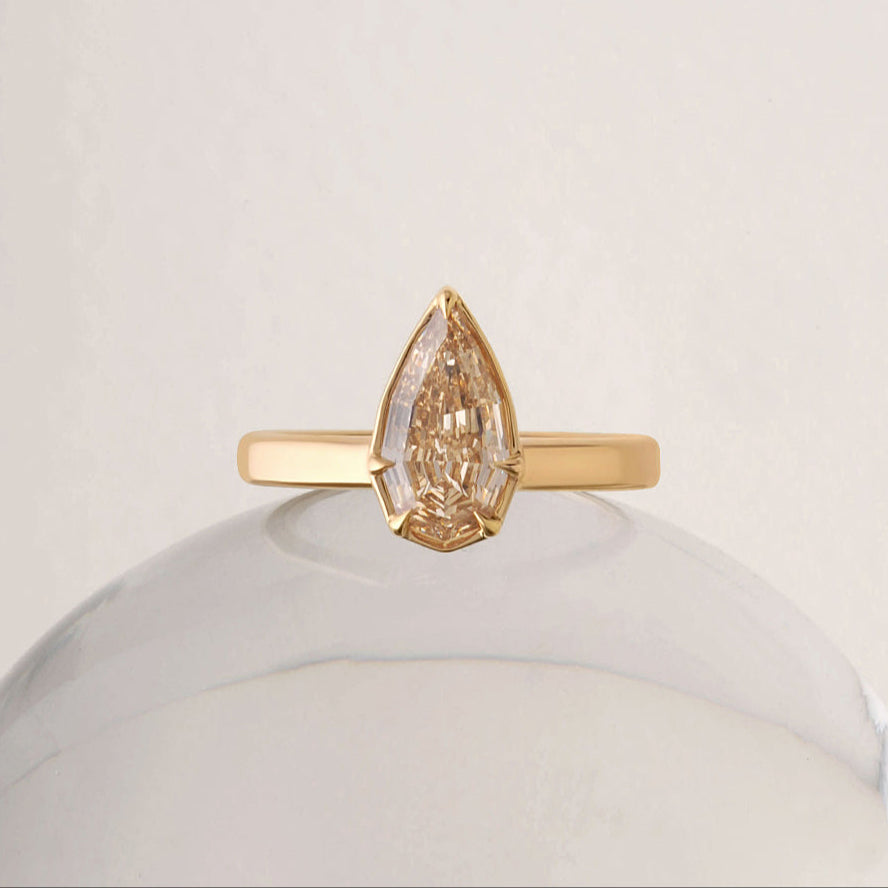 ATTIC | Georgie Ring <br> 1.76ct Champagne Geo Pear Step Cut