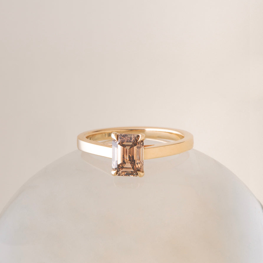 1.44ct Champagne Cut Corner Rectangle Step Cut <br><b> ATTIC </b>| Eddie Ring