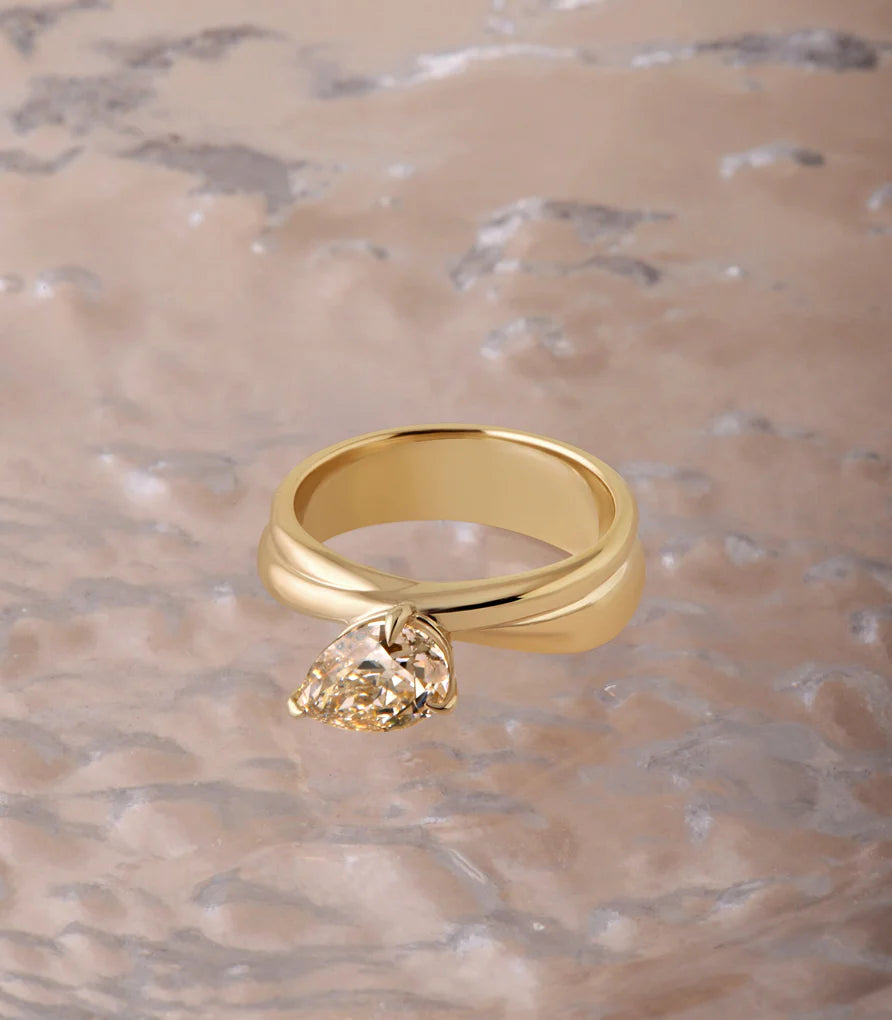 1.52ct Modern Antique Pear Brilliant 🇨🇦<br><b>ATTIC</b> | Cove Ring