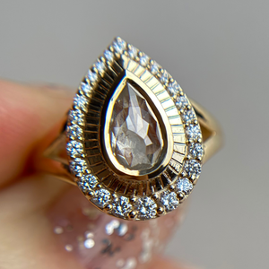 0.93ct Pear Rosecut <br><b> Jilian Maddin</b> | Adelaide Halo Ring
