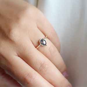 1.00ct Pear Rosecut <br><b> Yuliya Chorna Jewellery </b>| Zaria Diamond Ring