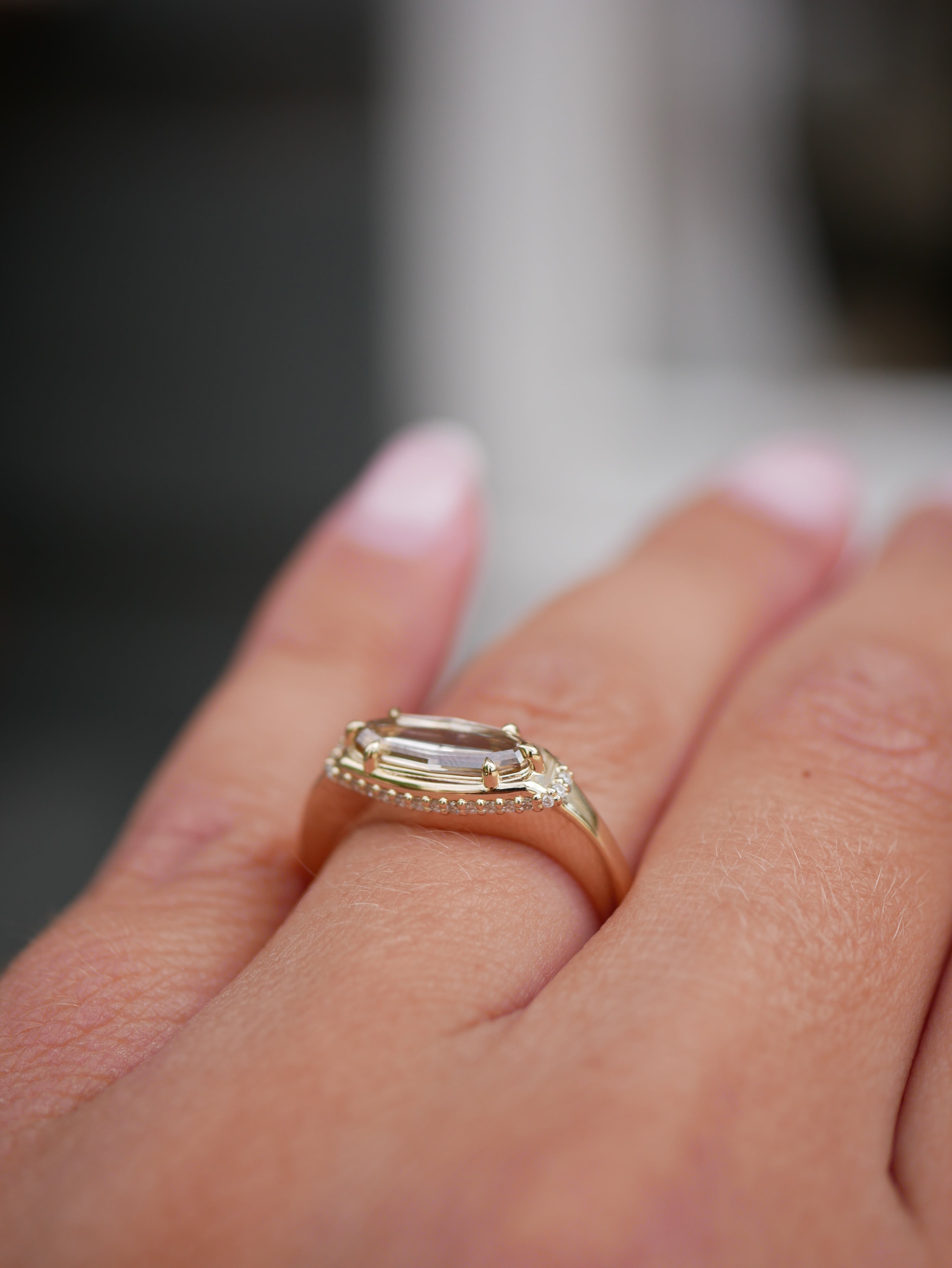 1.03ct Geo Oval Step Cut<br><b> Emily Warden Designs </b>| Geo Oval Diamond Signet