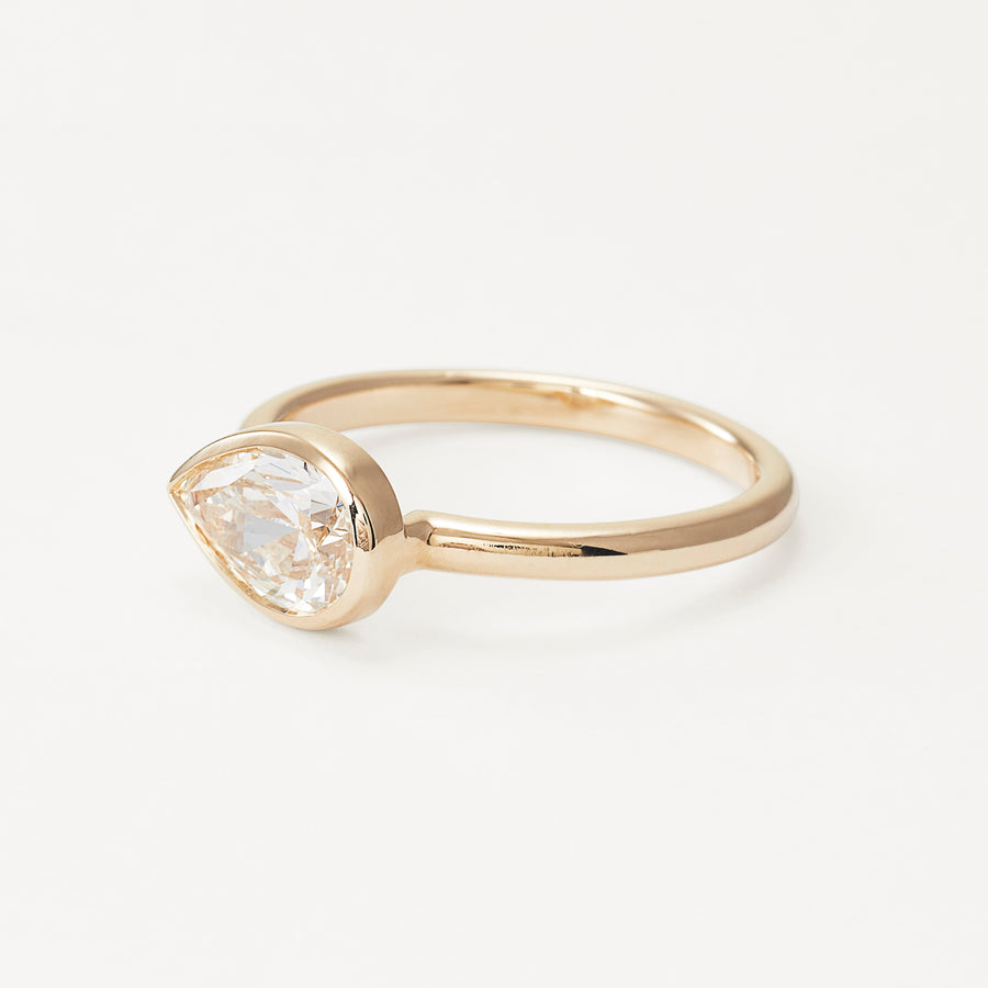Canadian East-West Pear Diamond Engagement Ring