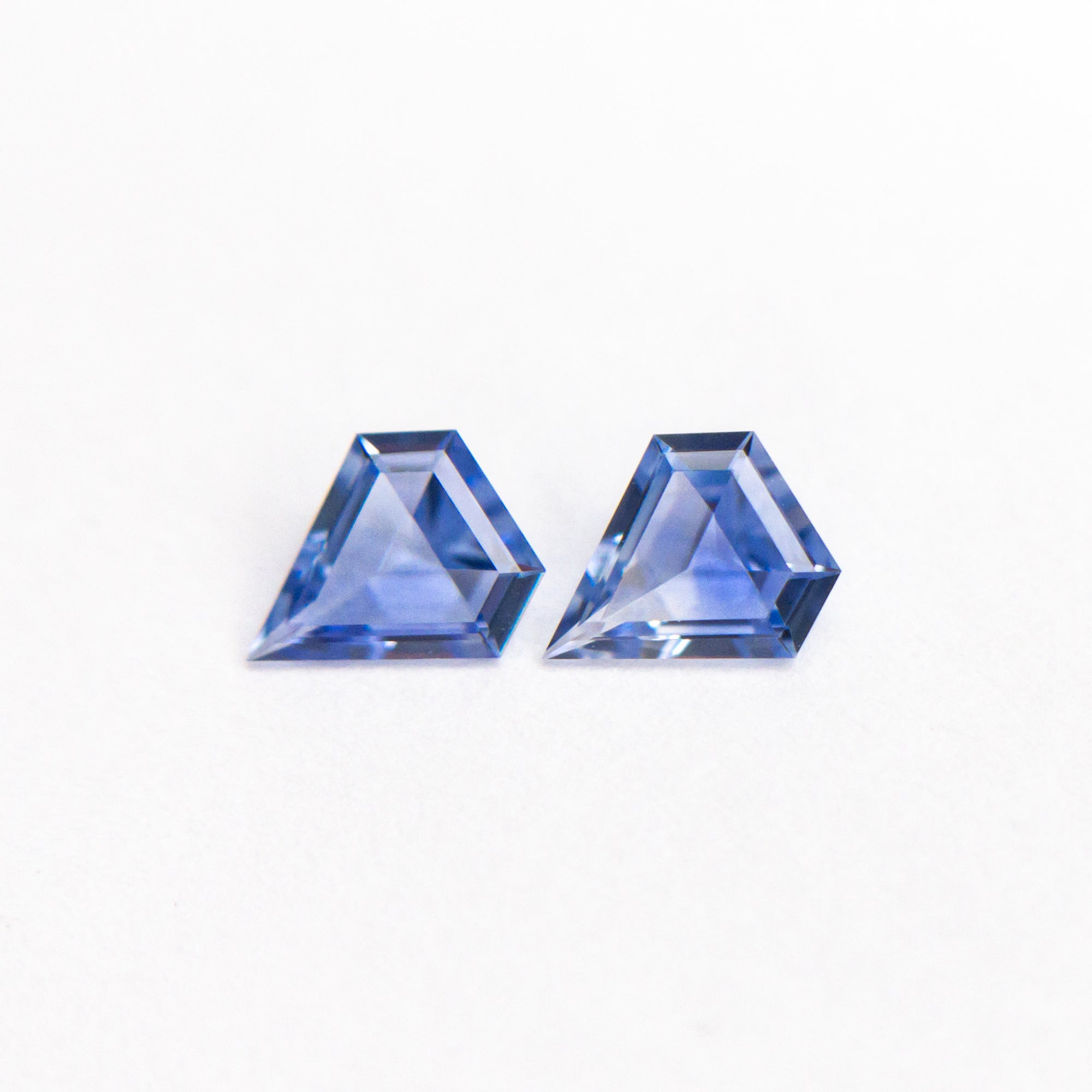 Matching Pair Blue Shield Sapphires