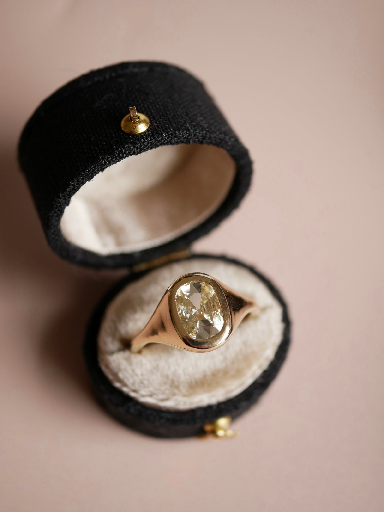 1.02ct Modern Antique Old Mine Cut <br><b> Emily Warden Designs <b>| Elongated Signet Ring