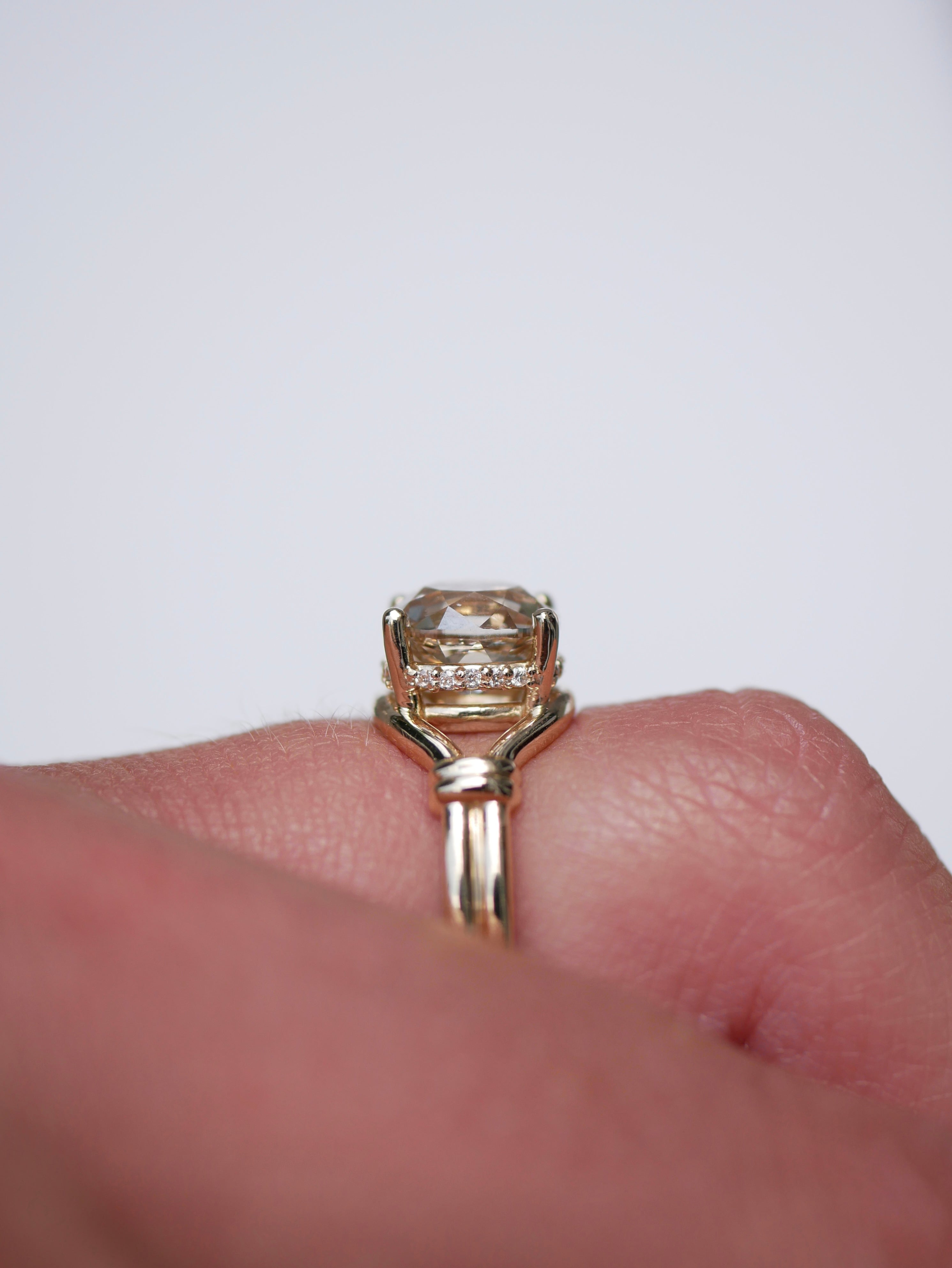 2.01ct Modern Antique Old Mine Cut<br><b> Emily Warden Designs</b> | Lover's Knot Ring