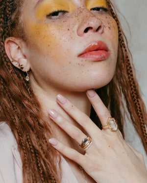 1.51ct Half Moon Rosecut <br><b>Angela Monaco Jewelry </b>| Luna Ring