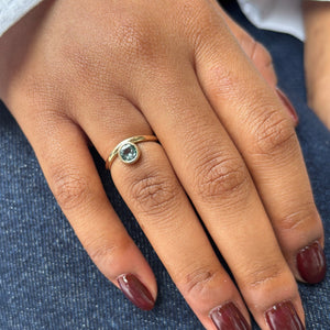 0.59ct Round Brilliant Sapphire <br><b> Pilar Agueci </b>| Camillia Ring No. 7