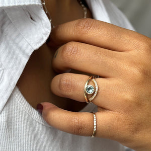 0.59ct Round Brilliant Sapphire <br><b> Pilar Agueci </b>| Camillia Ring No. 7