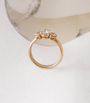 Carmel Ring - Antique Old Mine Cut Diamonds