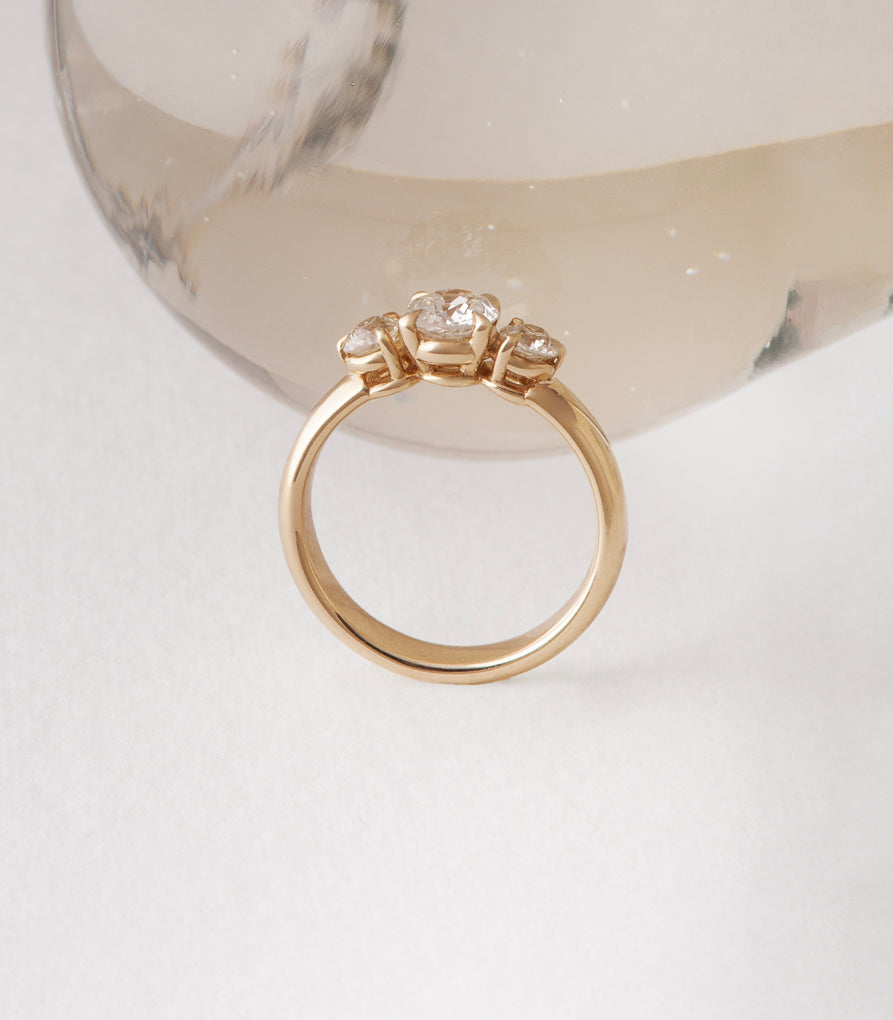 Carmel Ring - Antique Old Mine Cut Diamonds