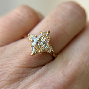 1.50ct Geo Marquise Step Cut <br><b> Jilian Maddin </b>| Champagne Cosmo Trio Ring