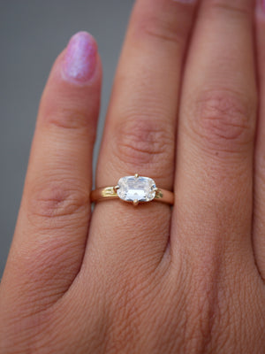 Elongated Cushion Diamond Horizon Ring