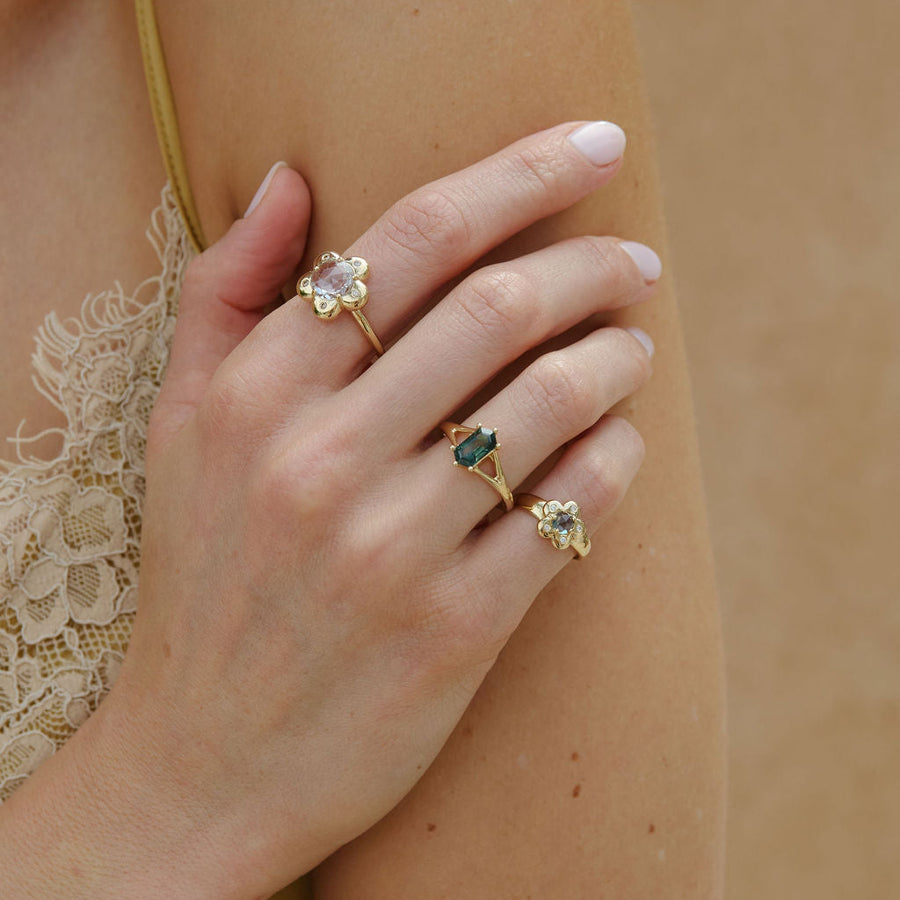 1.09ct Hexagon Step Cut Sapphire <br><b> Emily Warden Designs </b>| Split Shank Ring